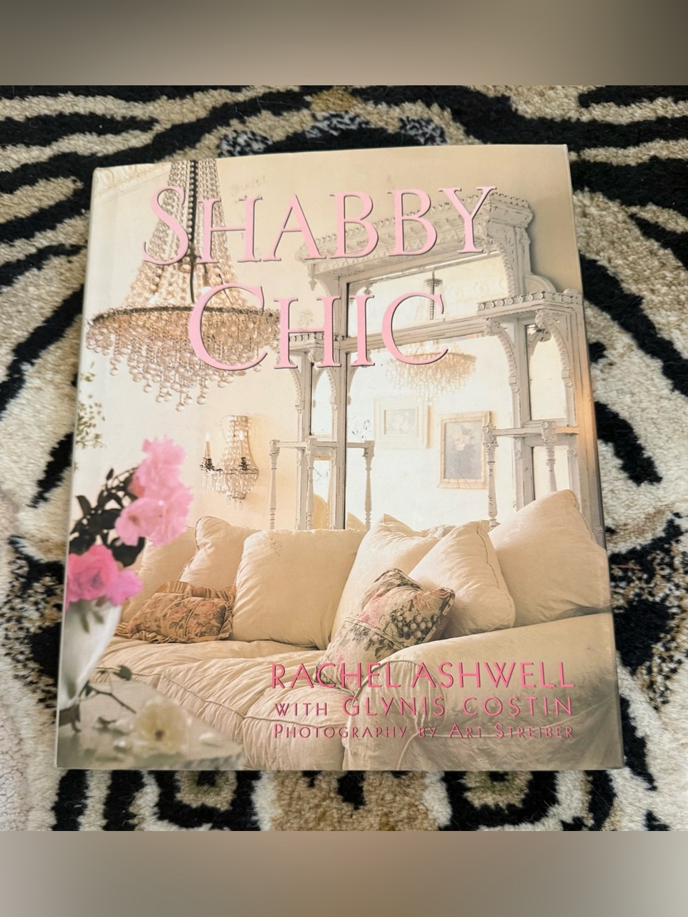 Shabby Chic Pink & Cream Decorative Coffee Table Book